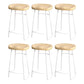 Modern Saddle Seat Bar Stool Wood and Metal Indoor Counter-height Stool White 6 Piece Set Counter Stool(26"H) Clearhalo 'Bar Furniture' 'Bar Stools' 'bar_stools' 'furn' 'furn_bar_stools' 'Furniture' 'Kitchen & Dining Furniture' 5185463