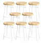 Modern Saddle Seat Bar Stool Wood and Metal Indoor Counter-height Stool White 8 Piece Set Counter Stool(26"H) Clearhalo 'Bar Furniture' 'Bar Stools' 'bar_stools' 'furn' 'furn_bar_stools' 'Furniture' 'Kitchen & Dining Furniture' 5185464