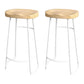 Modern Saddle Seat Bar Stool Wood and Metal Indoor Counter-height Stool White 2 Piece Set Bar Stool(30"H) Clearhalo 'Bar Furniture' 'Bar Stools' 'bar_stools' 'furn' 'furn_bar_stools' 'Furniture' 'Kitchen & Dining Furniture' 5185465
