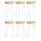 Modern Saddle Seat Bar Stool Wood and Metal Indoor Counter-height Stool White 6 Piece Set Bar Stool(30"H) Clearhalo 'Bar Furniture' 'Bar Stools' 'bar_stools' 'furn' 'furn_bar_stools' 'Furniture' 'Kitchen & Dining Furniture' 5185467