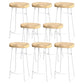 Modern Saddle Seat Bar Stool Wood and Metal Indoor Counter-height Stool White 8 Piece Set Bar Stool(30"H) Clearhalo 'Bar Furniture' 'Bar Stools' 'bar_stools' 'furn' 'furn_bar_stools' 'Furniture' 'Kitchen & Dining Furniture' 5185468