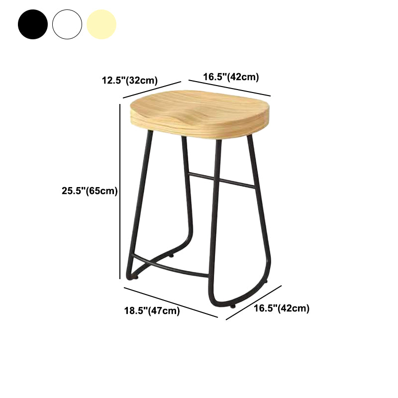 Modern Saddle Seat Bar Stool Wood and Metal Indoor Counter-height Stool Clearhalo 'Bar Furniture' 'Bar Stools' 'bar_stools' 'furn' 'furn_bar_stools' 'Furniture' 'Kitchen & Dining Furniture' 5185470