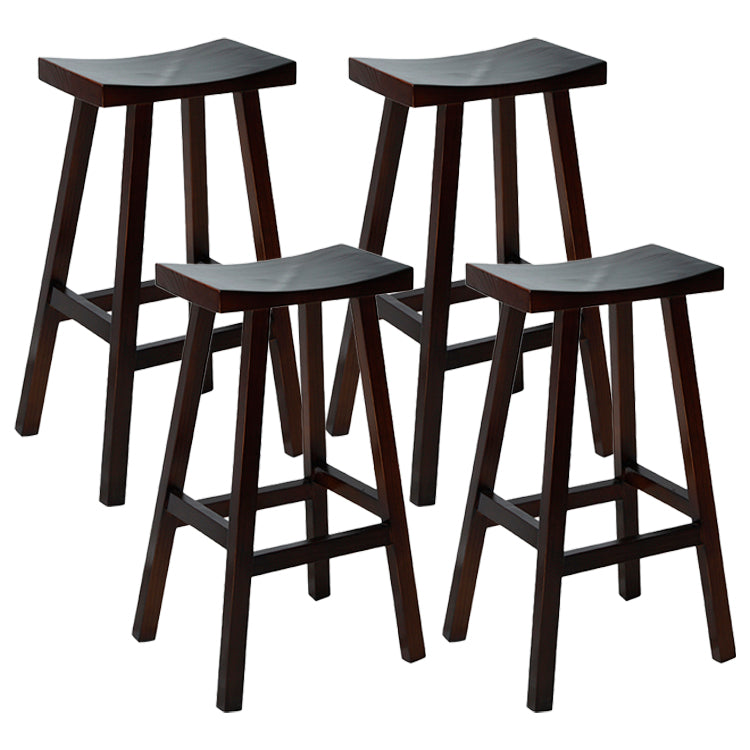 Contoured Seat Footrest Counter-height Stool Modern Solid Wood Counter and Bar Stool