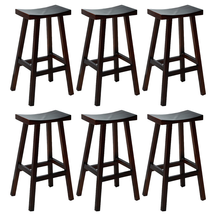 Contoured Seat Footrest Counter-height Stool Modern Solid Wood Counter and Bar Stool