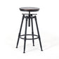 Tabouret de comptoir rond industriel noir tabouret de barre de hauteur réglable avec pivot