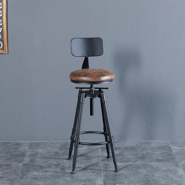 Tabouret de comptoir rond industriel noir tabouret de barre de hauteur réglable avec pivot