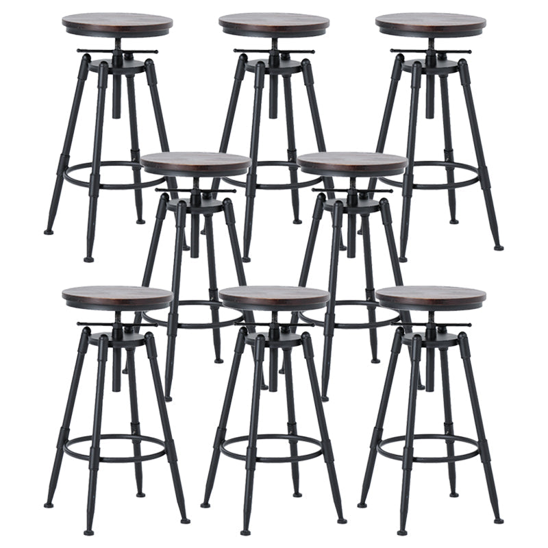 Tabouret de comptoir rond industriel noir tabouret de barre de hauteur réglable avec pivot