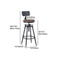 Sgabello da bar ad altezza regolabile in metallo industriale nero