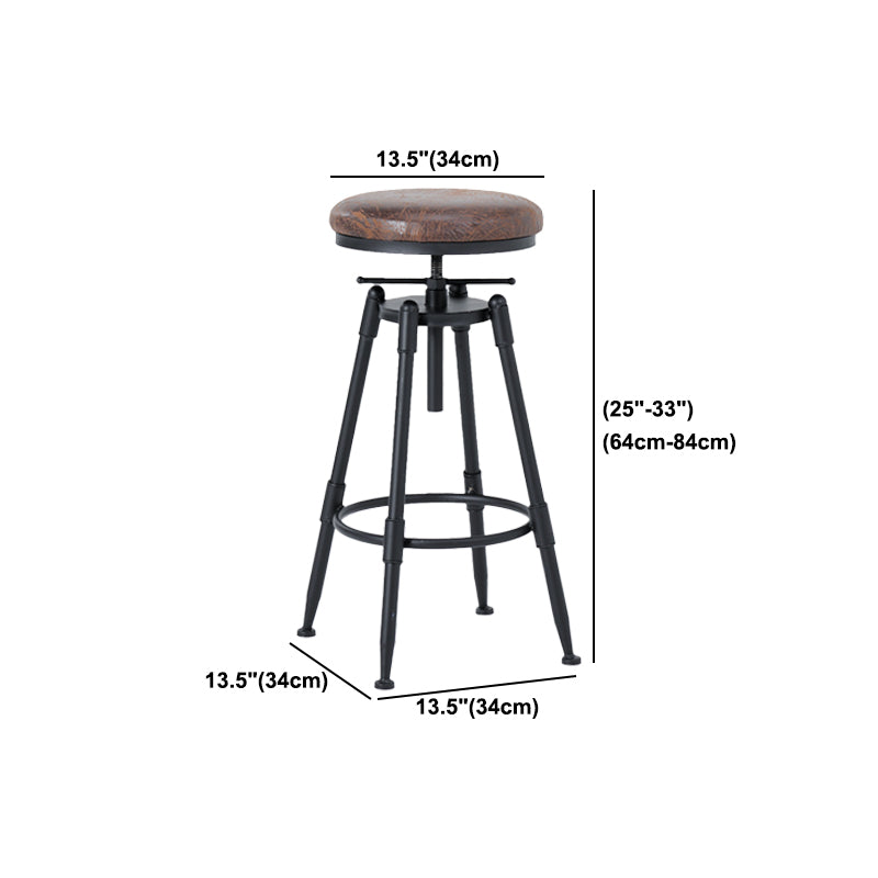 Tabouret de comptoir rond industriel noir tabouret de barre de hauteur réglable avec pivot
