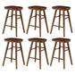 Coffee Shop Simple Wood Barstool Wood 4 Legs Bar Stool with Pedal Base