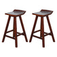 Restaurant Modern Simple Barstool Wood 4 Legs Bar Stool with Pedal Brown 2 Piece Set Clearhalo 'Bar Furniture' 'Bar Stools' 'bar_stools' 'furn' 'furn_bar_stools' 'Furniture' 'Kitchen & Dining Furniture' 5185699