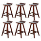 Restaurant Modern Simple Barstool Wood 4 Legs Bar Stool with Pedal Brown 6 Piece Set Clearhalo 'Bar Furniture' 'Bar Stools' 'bar_stools' 'furn' 'furn_bar_stools' 'Furniture' 'Kitchen & Dining Furniture' 5185702