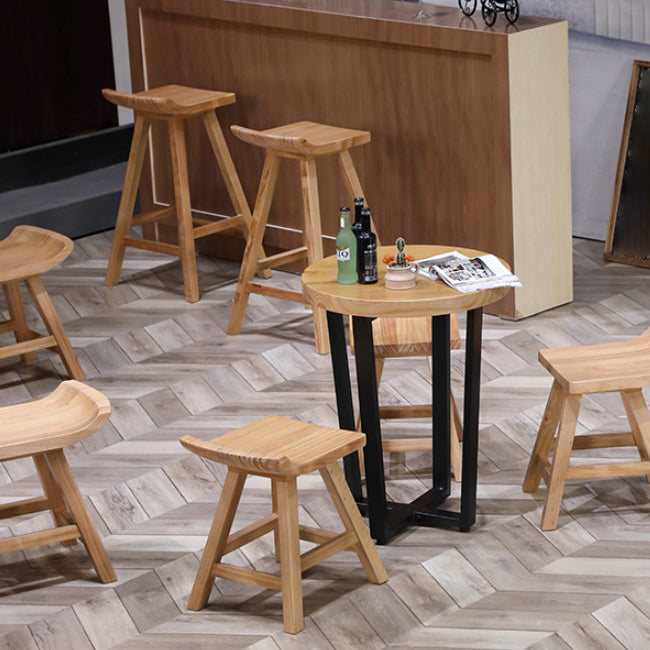 Restaurant Modern Simple Barstool Wood 4 Legs Bar Stool with Pedal Clearhalo 'Bar Furniture' 'Bar Stools' 'bar_stools' 'furn' 'furn_bar_stools' 'Furniture' 'Kitchen & Dining Furniture' 5185703