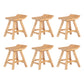 Restaurant Modern Simple Barstool Wood 4 Legs Bar Stool with Pedal Wood 6 Piece Set Short Stool(18"H) Clearhalo 'Bar Furniture' 'Bar Stools' 'bar_stools' 'furn' 'furn_bar_stools' 'Furniture' 'Kitchen & Dining Furniture' 5185710