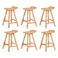 Restaurant Modern Simple Barstool Wood 4 Legs Bar Stool with Pedal Wood 6 Piece Set Counter Stool(26"H) Clearhalo 'Bar Furniture' 'Bar Stools' 'bar_stools' 'furn' 'furn_bar_stools' 'Furniture' 'Kitchen & Dining Furniture' 5185716