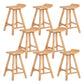 Restaurant Modern Simple Barstool Wood 4 Legs Bar Stool with Pedal Wood 8 Piece Set Counter Stool(26"H) Clearhalo 'Bar Furniture' 'Bar Stools' 'bar_stools' 'furn' 'furn_bar_stools' 'Furniture' 'Kitchen & Dining Furniture' 5185717