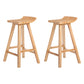 Restaurant Modern Simple Barstool Wood 4 Legs Bar Stool with Pedal Wood 2 Piece Set Bar Stool(30"H) Clearhalo 'Bar Furniture' 'Bar Stools' 'bar_stools' 'furn' 'furn_bar_stools' 'Furniture' 'Kitchen & Dining Furniture' 5185718