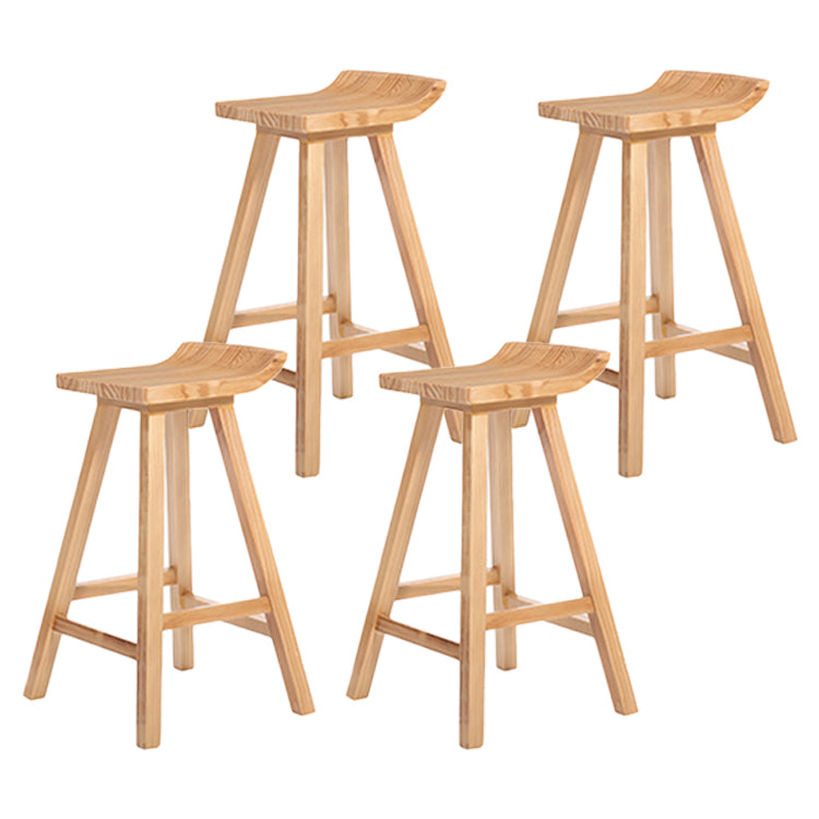 Restaurant Modern Simple Barstool Wood 4 Legs Bar Stool with Pedal Wood 4 Piece Set Bar Stool(30"H) Clearhalo 'Bar Furniture' 'Bar Stools' 'bar_stools' 'furn' 'furn_bar_stools' 'Furniture' 'Kitchen & Dining Furniture' 5185719