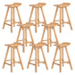 Restaurant Modern Simple Barstool Wood 4 Legs Bar Stool with Pedal Wood 8 Piece Set Bar Stool(30"H) Clearhalo 'Bar Furniture' 'Bar Stools' 'bar_stools' 'furn' 'furn_bar_stools' 'Furniture' 'Kitchen & Dining Furniture' 5185721