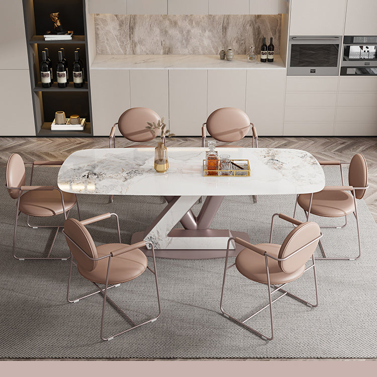 Luxury Sintered Stone Top Dining Set Rectangle 1/5/7 Pieces Dining Room Table Set