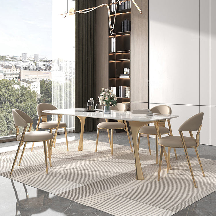 Nordic Glam Sintered Stone Round Table Set 1/4/5/7 Pieces Dining Set