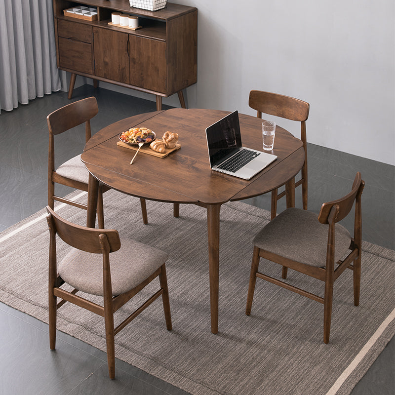 Round Dining Site Table Simplicity Style Drop-Leaf Furniture with 4-foot