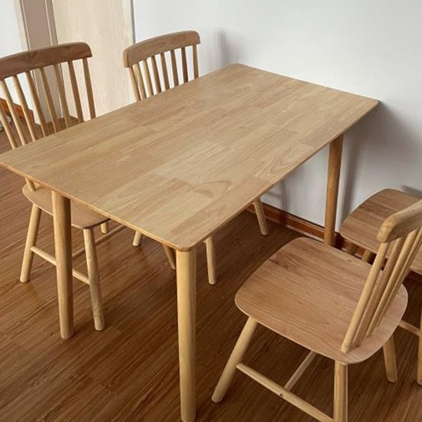Rectangle 4 jambes Table moderne Couleur de bois clair Tableau fixe du bois massif en bois de chêne
