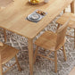 Rectangle 4 jambes Table moderne Couleur de bois clair Tableau fixe du bois massif en bois de chêne