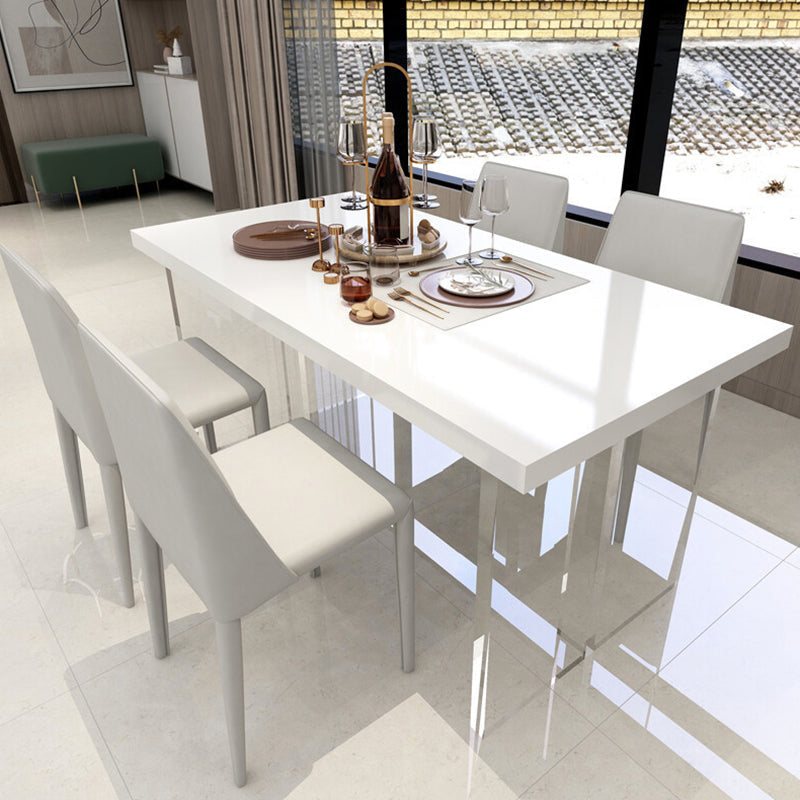 Sintered Stone Top Acrylic Base Dining Table Contemporary Rectangle Table for Home