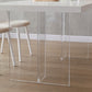 Sintered Stone Top Acrylic Base Dining Table Contemporary Rectangle Table for Home
