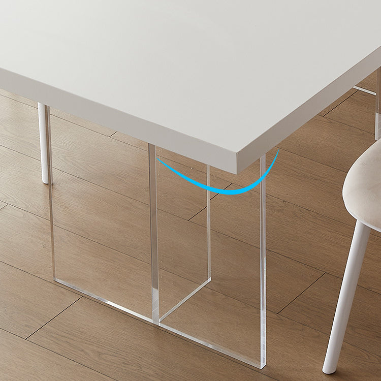 Sintered Stone Top Acrylic Base Dining Table Contemporary Rectangle Table for Home