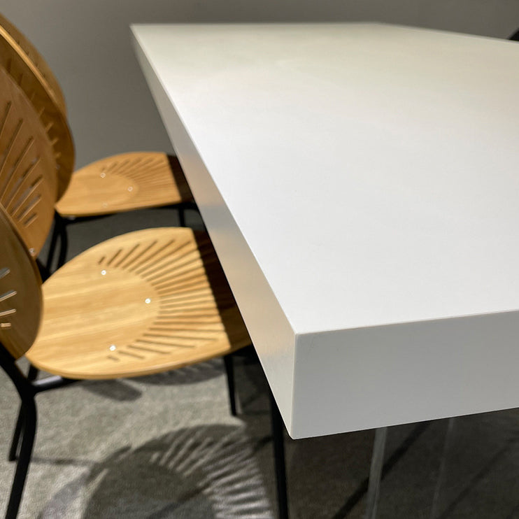 Sintered Stone Top Acrylic Base Dining Table Contemporary Rectangle Table for Home