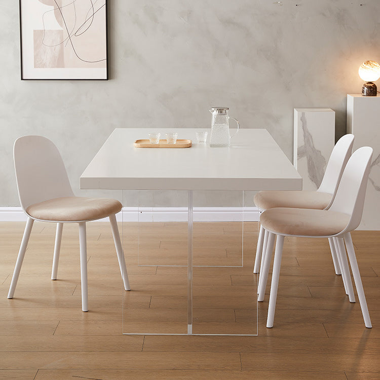 Sintered Stone Top Acrylic Base Dining Table Contemporary Rectangle Table for Home