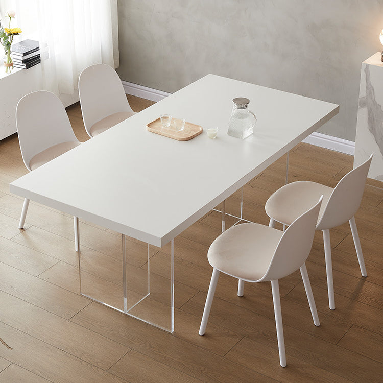 Sintered Stone Top Acrylic Base Dining Table Contemporary Rectangle Table for Home