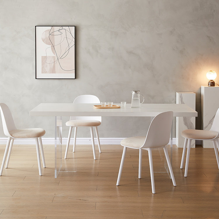 Sintered Stone Top Acrylic Base Dining Table Contemporary Rectangle Table for Home