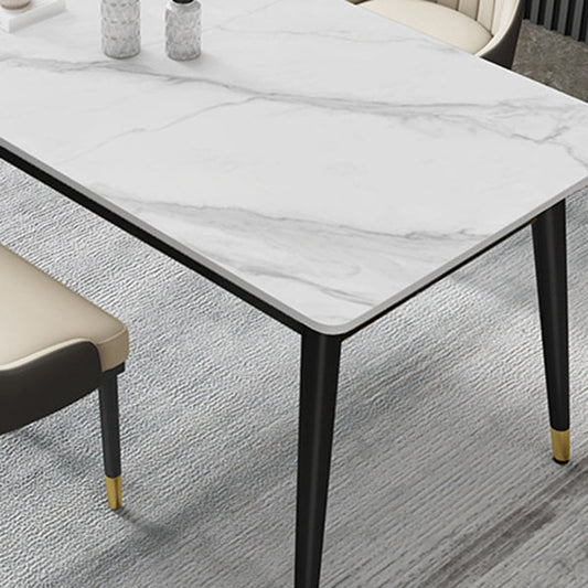 Mesa de comedor de piedra de estilo glamour 4 mesa de metal mesa de comedor rectángulo de casa