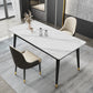 Table à manger en pierre de style glamour 4 table de jambes en métal.
