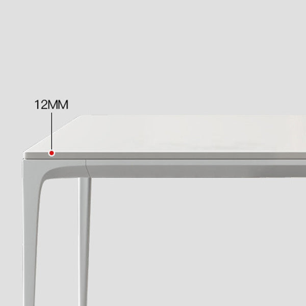 Modern Rectangle Dining Table Sintered Stone Top 4 Metal Legs Dining Room Table Clearhalo 'Dining Tables & Seating' 'Dining Tables' 'dining_table' 'furn' 'furn_dining_table' 'Furniture' 'Kitchen & Dining Furniture' 5186031
