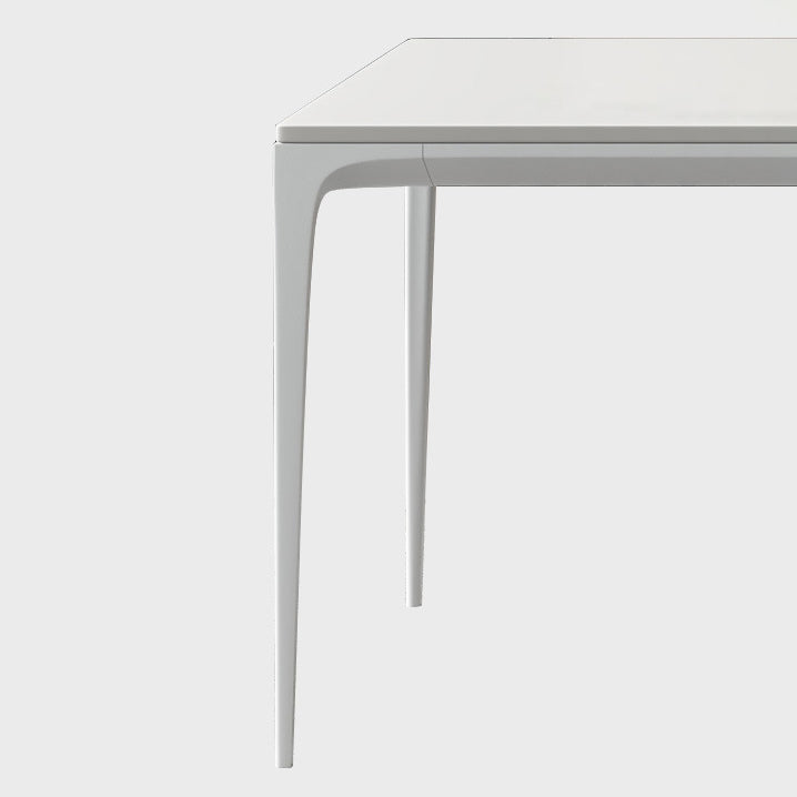 Modern Rectangle Dining Table Sintered Stone Top 4 Metal Legs Dining Room Table Clearhalo 'Dining Tables & Seating' 'Dining Tables' 'dining_table' 'furn' 'furn_dining_table' 'Furniture' 'Kitchen & Dining Furniture' 5186032