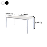 Modern Rectangle Dining Table Sintered Stone Top 4 Metal Legs Dining Room Table Clearhalo 'Dining Tables & Seating' 'Dining Tables' 'dining_table' 'furn' 'furn_dining_table' 'Furniture' 'Kitchen & Dining Furniture' 5186038