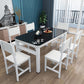 Modern White in Glass Counter Table Rectangle Dining Table for Kitchen Clearhalo 'Dining Tables & Seating' 'Dining Tables' 'dining_table' 'furn' 'furn_dining_table' 'Furniture' 'Kitchen & Dining Furniture' 5186094
