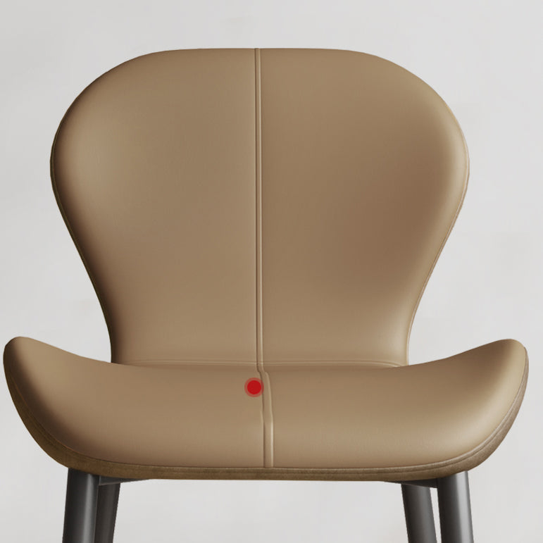 Indoor Modern Upholstered Dining Chair Matte Finish Solid Back Side Chair