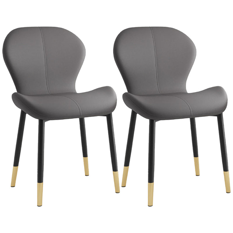 Indoor Modern Upholstered Dining Chair Matte Finish Solid Back Side Chair