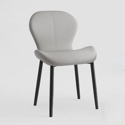 Indoor Modern Upholstered Dining Chair Matte Finish Solid Back Side Chair