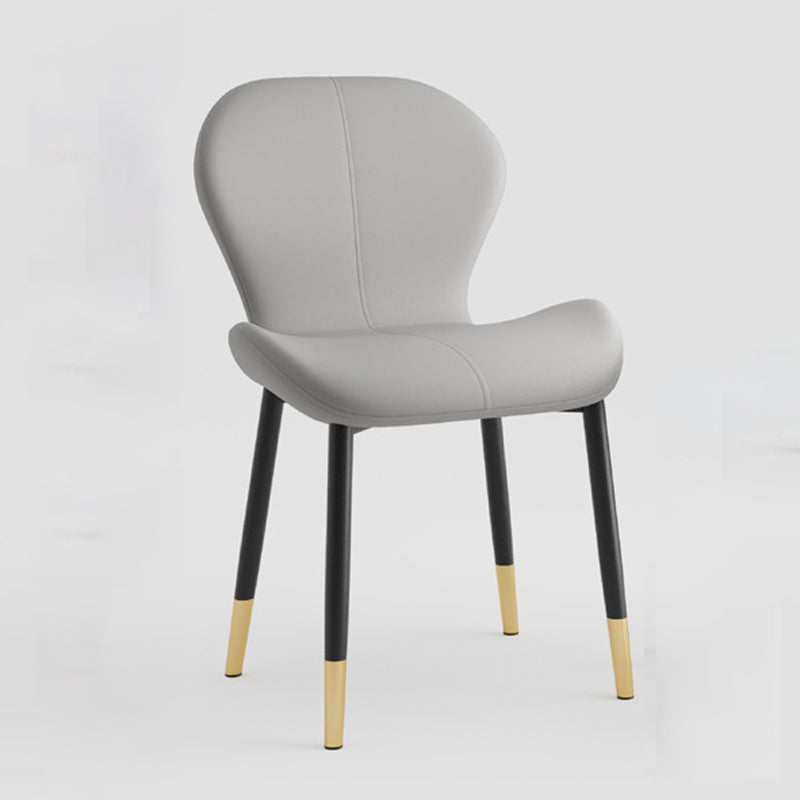 Indoor Modern Upholstered Dining Chair Matte Finish Solid Back Side Chair