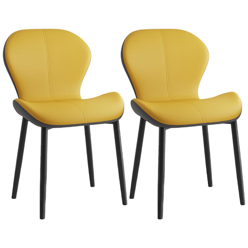 Indoor Modern Upholstered Dining Chair Matte Finish Solid Back Side Chair