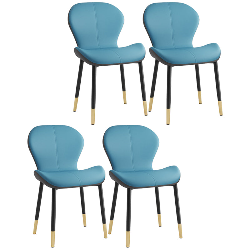 Indoor Modern Upholstered Dining Chair Matte Finish Solid Back Side Chair