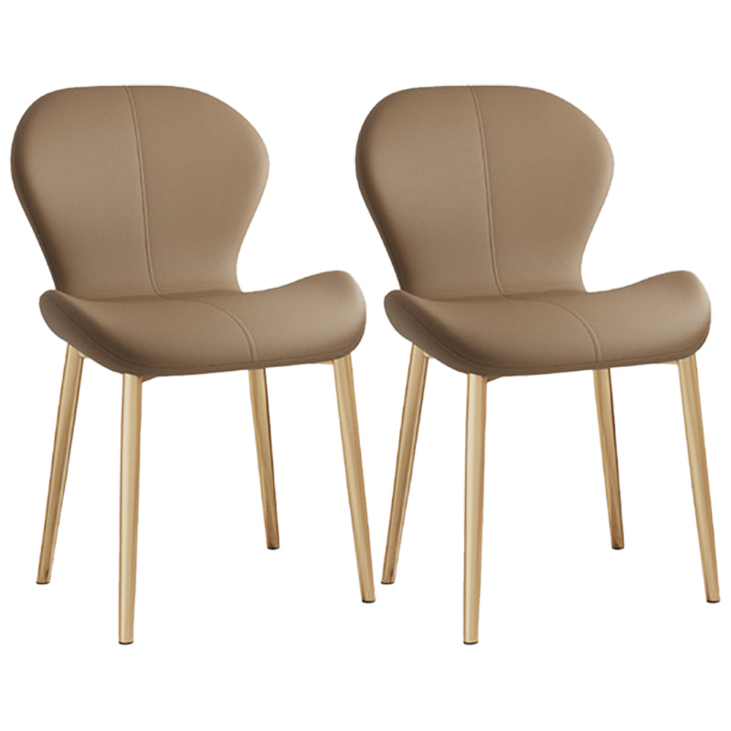 Indoor Modern Upholstered Dining Chair Matte Finish Solid Back Side Chair