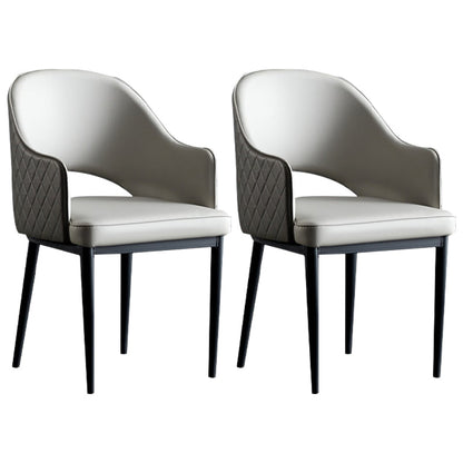 Industrial Dining Room Side Chairs Kitchen Open Back Chair with Arm Grey 2 Piece Set Clearhalo 'Dining Chairs' 'Dining Tables & Seating' 'dining_chair' 'furn' 'furn_dining_chair' 'Furniture' 'Kitchen & Dining Furniture' 5186270