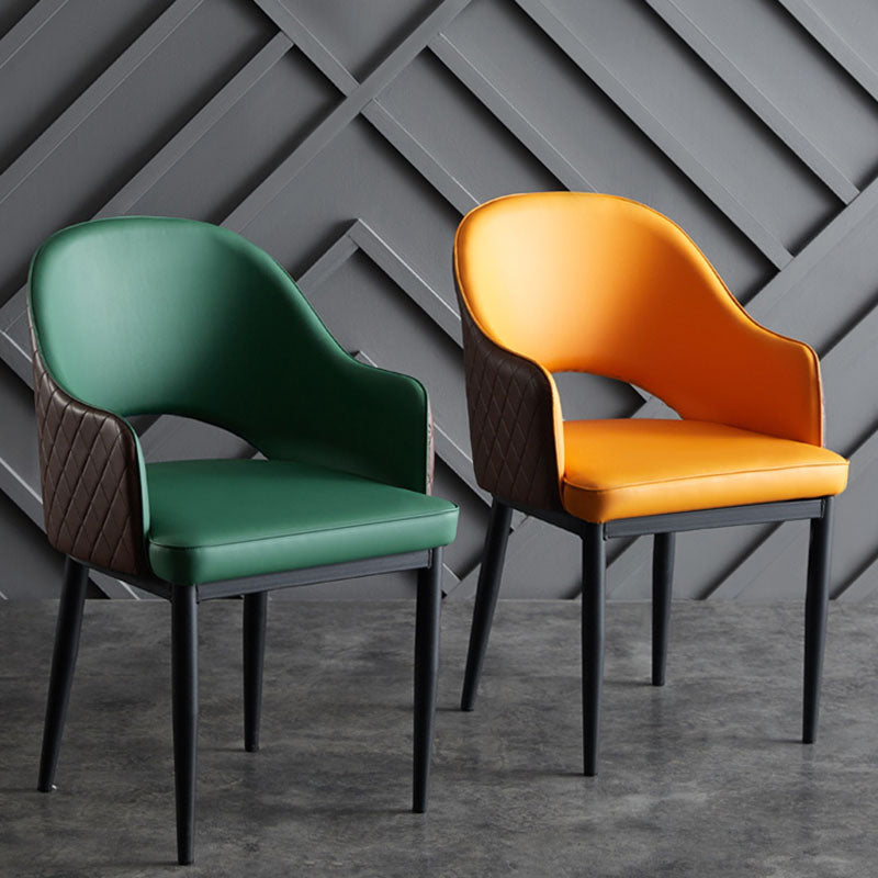 Industrial Dining Room Side Chairs Kitchen Open Back Chair with Arm Clearhalo 'Dining Chairs' 'Dining Tables & Seating' 'dining_chair' 'furn' 'furn_dining_chair' 'Furniture' 'Kitchen & Dining Furniture' 5186274
